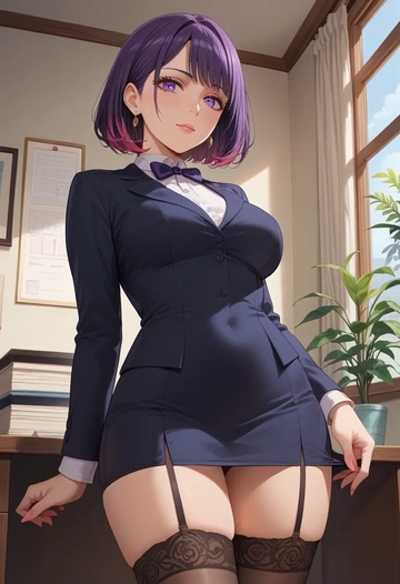 lycoris_recoil,inoue_takina,secretary, stockings  - AI generated anime art