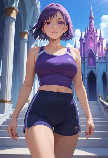 lycoris_recoil,inoue_takina,athletic,shorts,sexy  - AI generated anime art