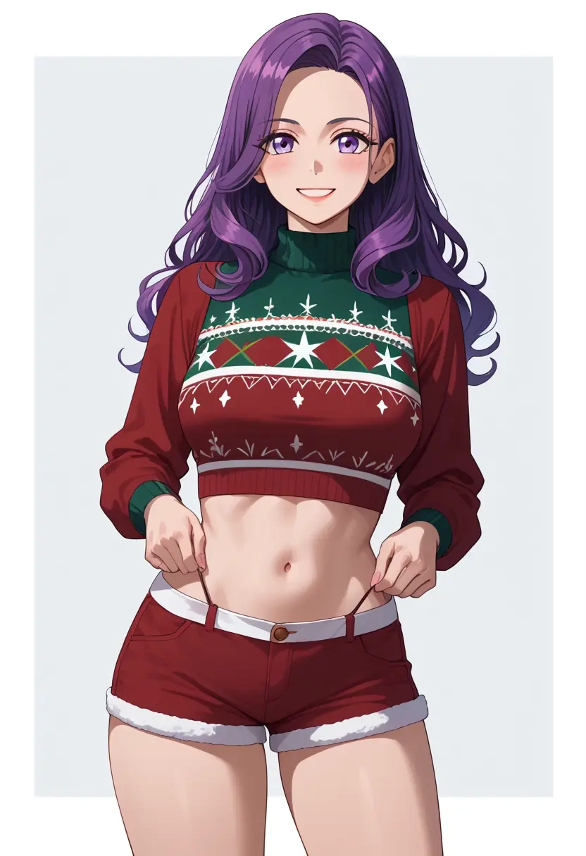 lycoris_recoil,inoue_takina,Christmas,red velvet shorts  - 