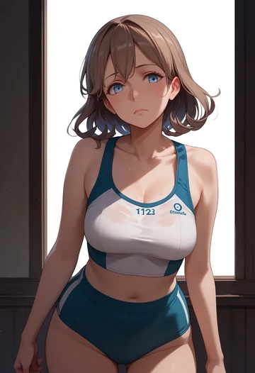 kantai_collection,intrepid_(kancolle),tankini top,board shorts  - AI generated anime art