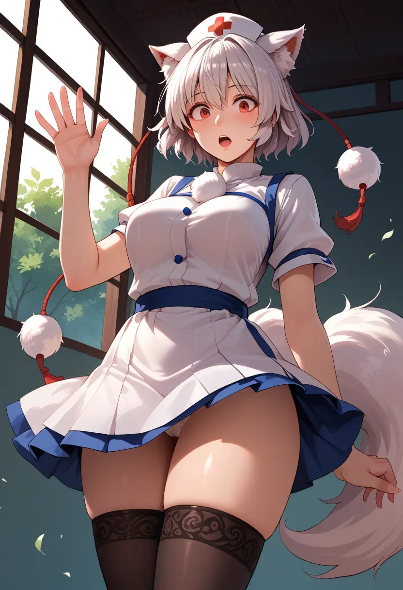 touhou,inubashiri_momiji,nurse pantyhose,mini skirt, sexy  - 