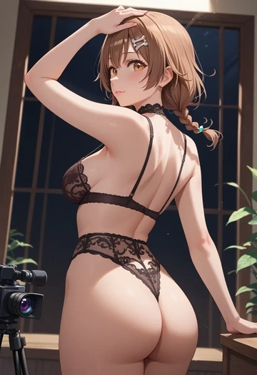 hololive,inugami_korone_(1st_costume),lingerie  - AI generated anime art