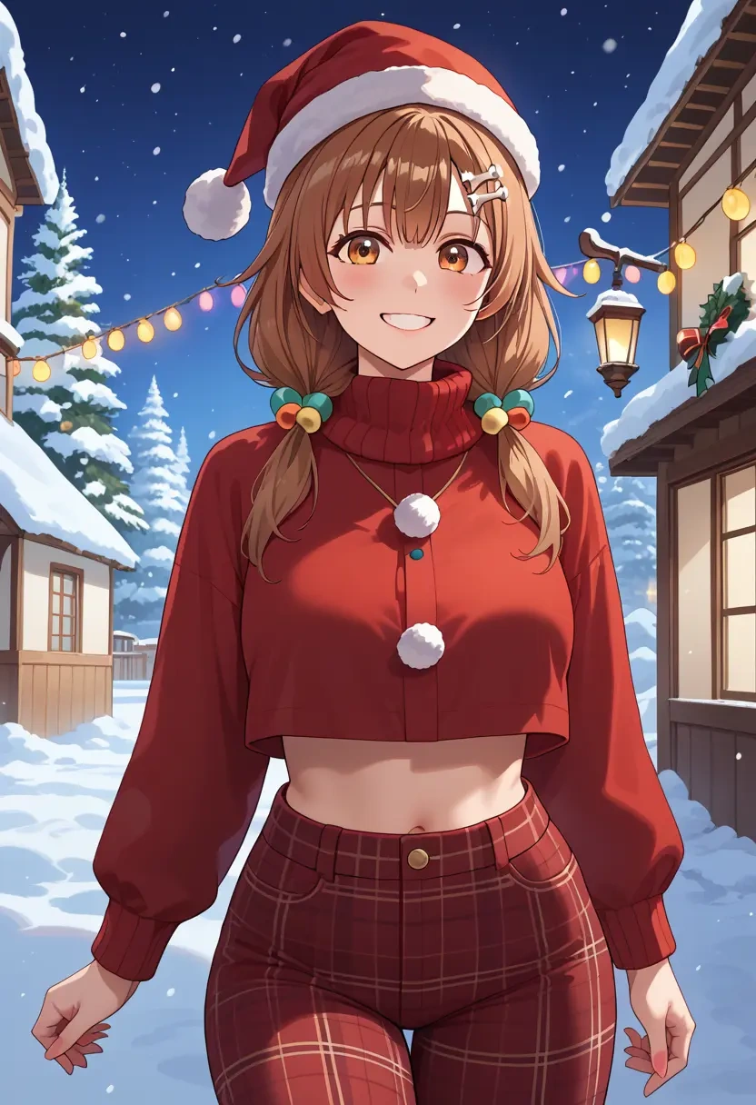 hololive,inugami_korone_(1st_costume),Christmas,plaid trousers  - 