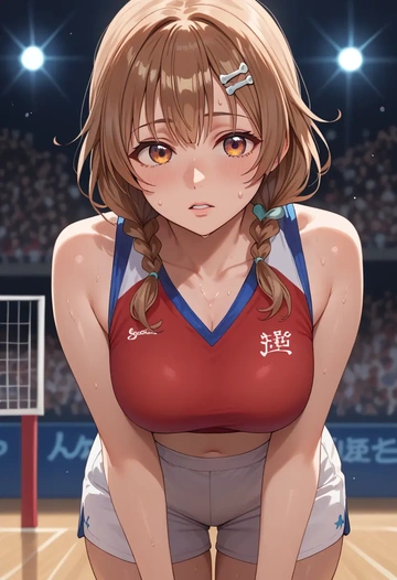 hololive,inugami_korone_(1st_costume),volleyball uniform  - AI generated anime art