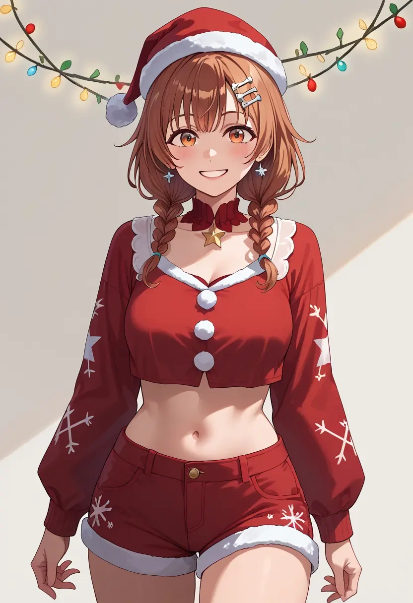 hololive,inugami_korone,Christmas,red velvet shorts  - 