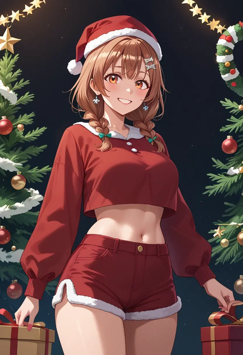 hololive,inugami_korone,Christmas,red velvet shorts  - 