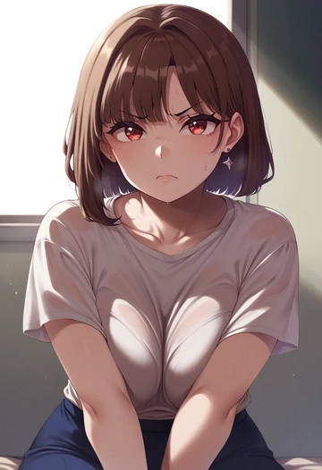 nijisanji,inui_toko,running shirt,shorts,sneakers  - AI generated anime art