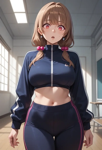 nijisanji,inui_toko,athletic,track suit  - AI generated anime art