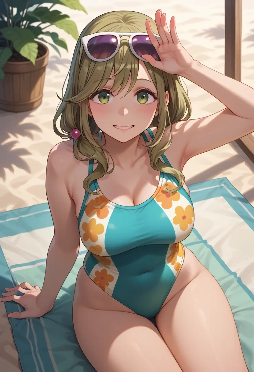 yurucamp,inuyama_aoi,swimsuit,sexy  - 