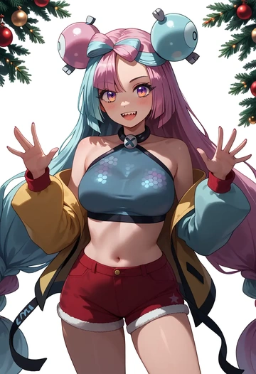 pokemon,iono_(pokemon),Christmas,red velvet shorts  - AI generated anime art