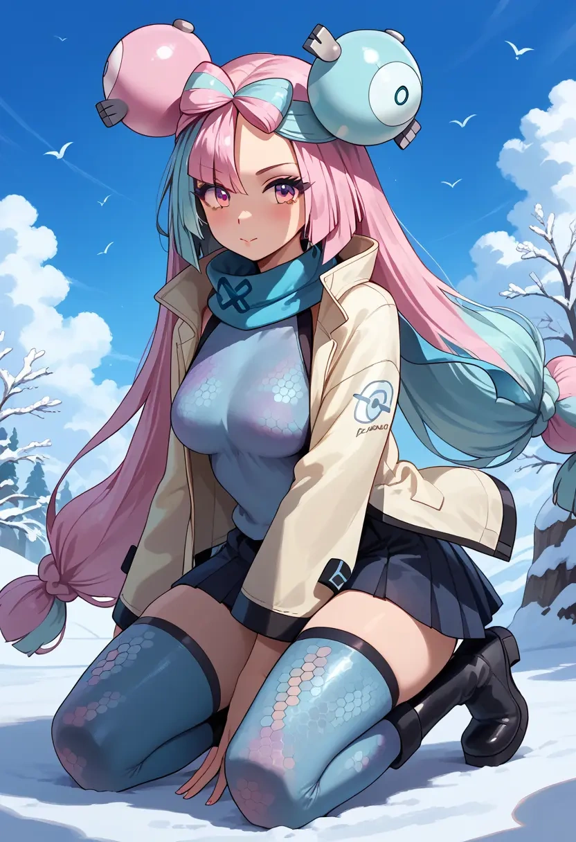 pokemon,iono_(pokemon),winter,student uniform,puffer jacket  - 