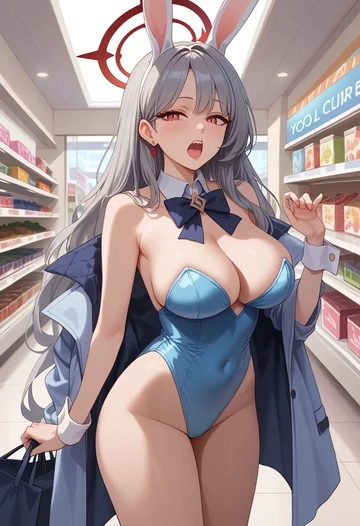 blue_archive,iori_(blue_archive),bunny girl  - AI generated anime art