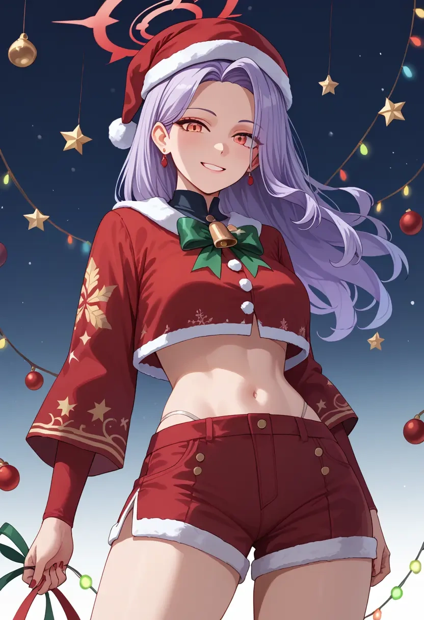 blue_archive,iori_(blue_archive),Christmas,red velvet shorts  - 