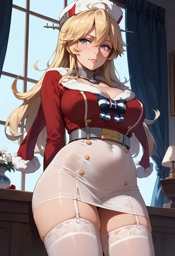 kantai_collection,iowa_(kancolle),Christmas,sexy, stockings,  - AI generated anime art