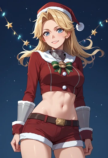 kantai_collection,iowa_(kancolle),Christmas,red velvet shorts  - AI generated anime art