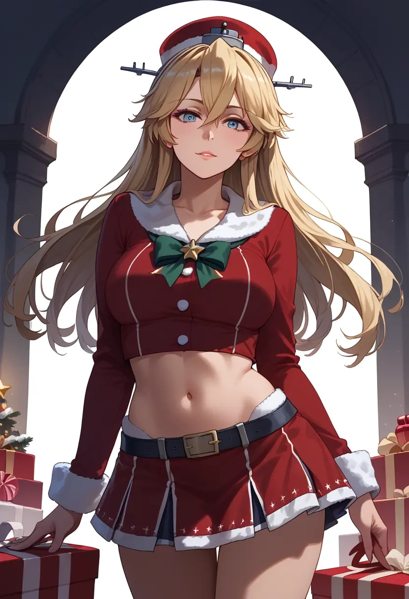 kantai_collection,iowa_(kancolle),Christmas,skirt  - 