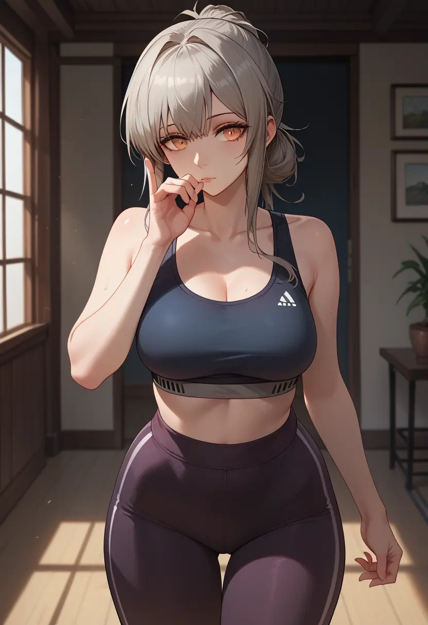 arknights,irene_(arknights),yoga shorts, bra  - 