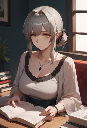 arknights,irene_(arknights),pajamas  - AI generated anime art