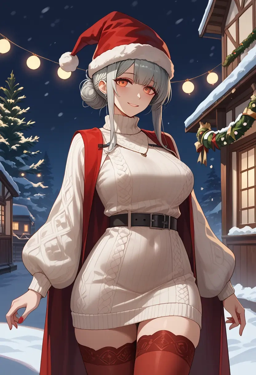 arknights,irene_(arknights),Christmas,sweater dress,stockings  - 