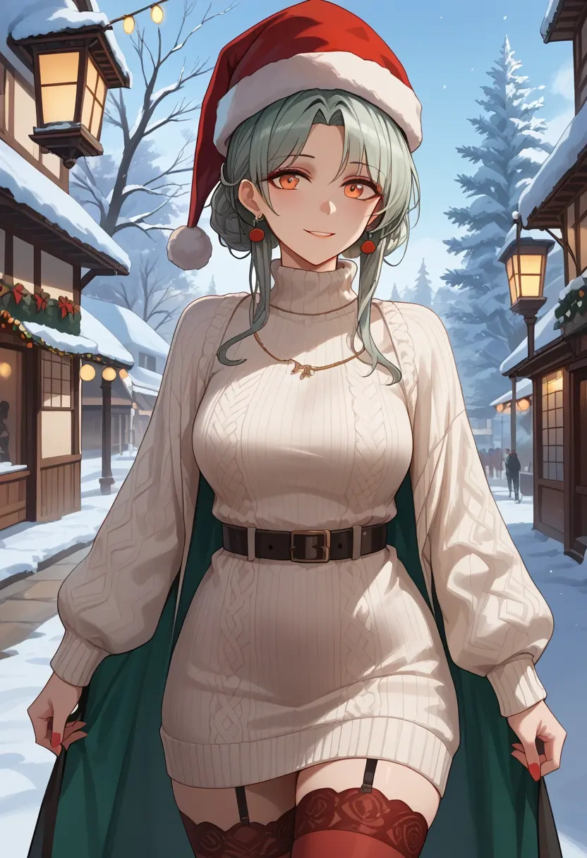 arknights,irene_(arknights),Christmas,sweater dress,stockings  - 