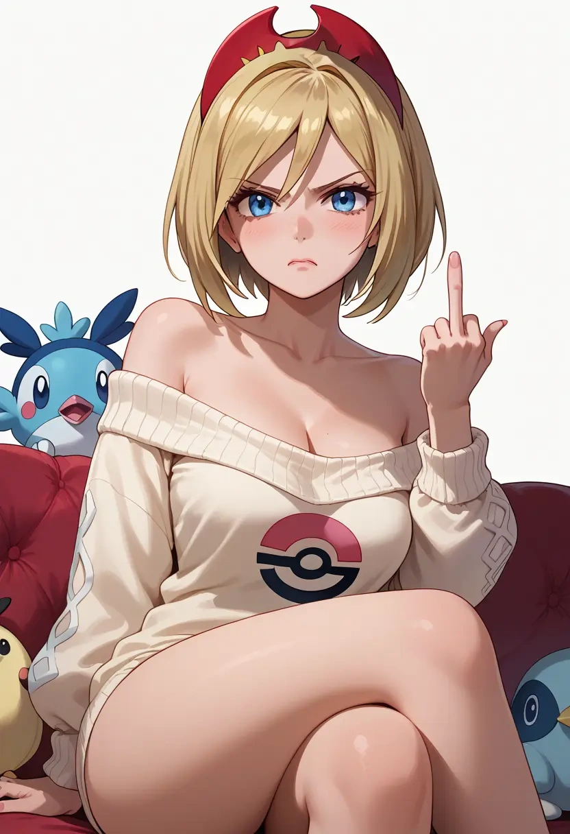 pokemon,irida_(pokemon),off-shoulder,sweater  - 