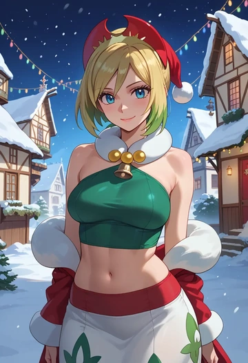 pokemon,irida_(pokemon),Christmas,dress  - AI generated anime art