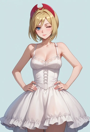 pokemon,irida_(pokemon),silk slip dress  - AI generated anime art