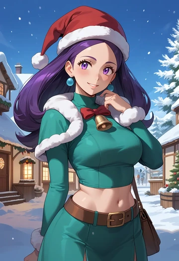 pokemon,iris_(pokemon),Christmas,dress  - AI generated anime art