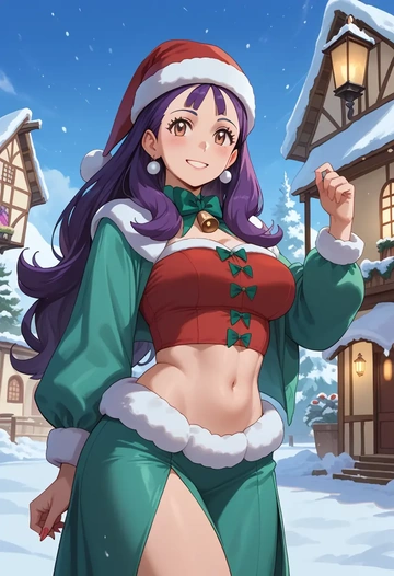 pokemon,iris_(pokemon),Christmas,dress  - AI generated anime art