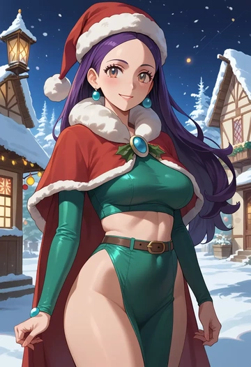 pokemon,iris_(pokemon),Christmas,dress  - AI generated anime art