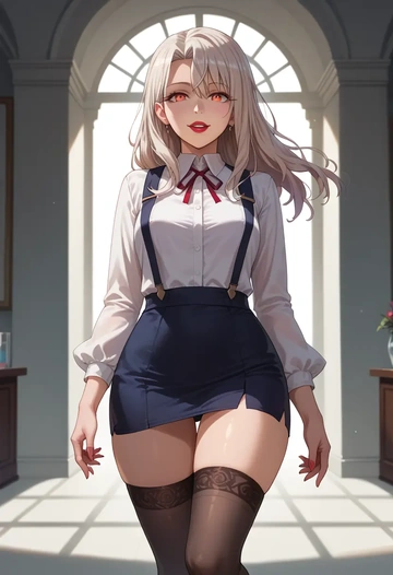 fate_(series),irisviel_von_einzbern,secretary,stockings  - AI generated anime art