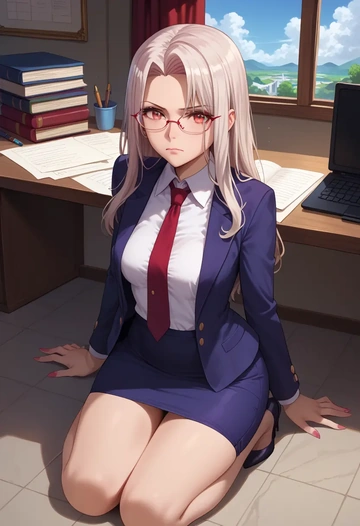 fate_(series),irisviel_von_einzbern,OL, glasses,  - AI generated anime art