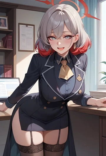 blue_archive,iroha_(blue_archive),secretary, stockings  - AI generated anime art