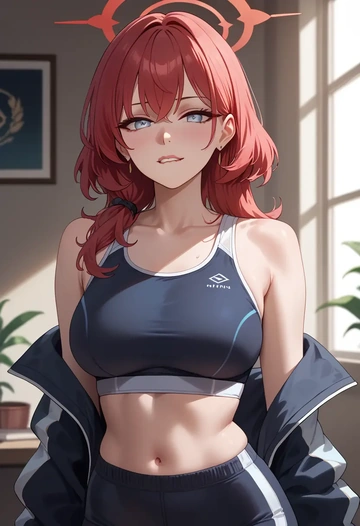 blue_archive,iroha_(blue_archive),athletic,track suit  - AI generated anime art