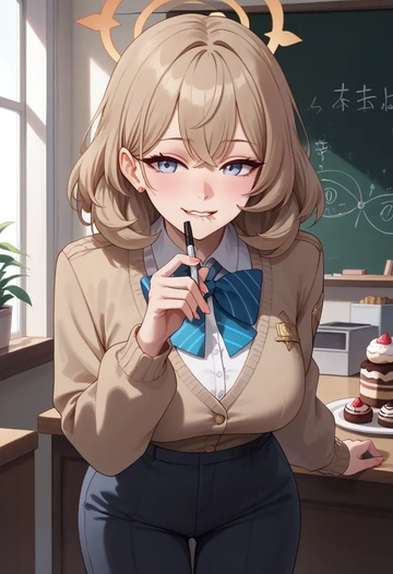 blue_archive,iroha_(blue_archive),teacher, sweater  - AI generated anime art