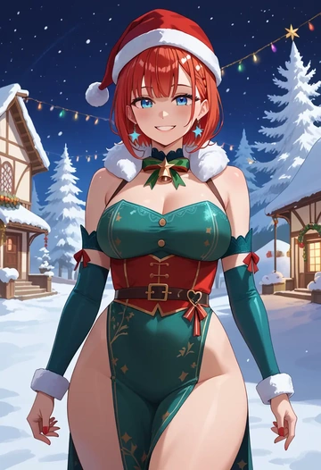 hololive,irys_(hololive),Christmas,dress  - AI generated anime art