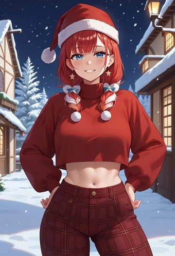 hololive,irys_(hololive),Christmas,plaid trousers  - AI generated anime art