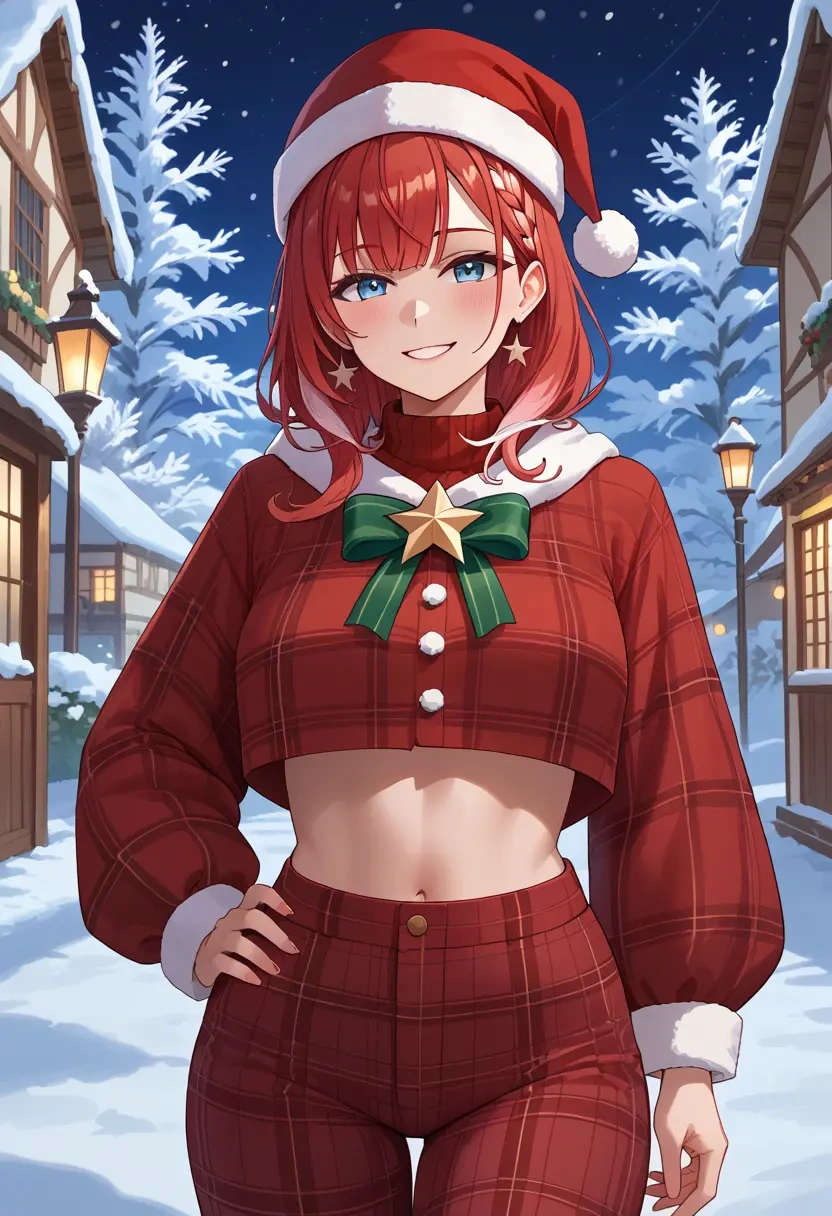 hololive,irys_(hololive),Christmas,plaid trousers  - 