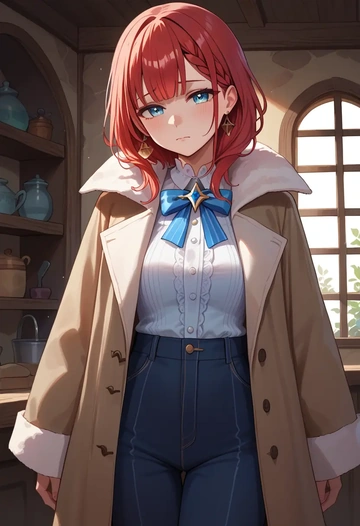 hololive,irys_(hololive),coat,fur-collar,tailored trousers  - AI generated anime art