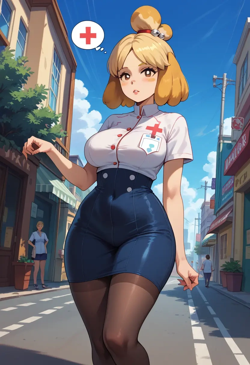 animal_crossing,isabelle_(animal_crossing),nurse  - 