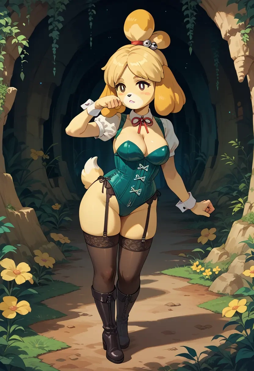 animal_crossing,isabelle_(animal_crossing),bunny girl  - 