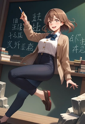 kantai_collection,ise_(kancolle),teacher, sweater  - AI generated anime art