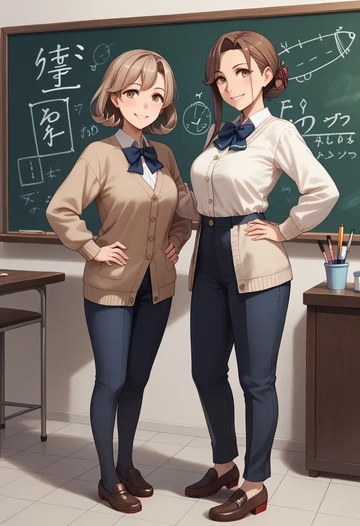 kantai_collection,ise_(kancolle),teacher, sweater  - AI generated anime art