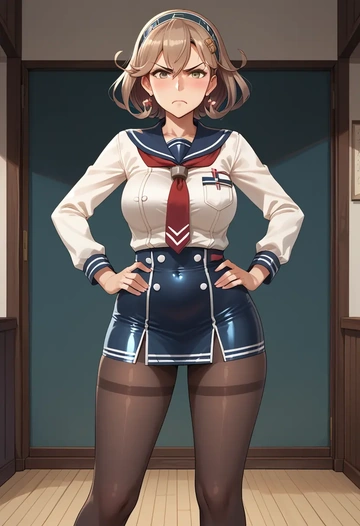 kantai_collection,ise_(kancolle),shorts, pantyhose  - AI generated anime art