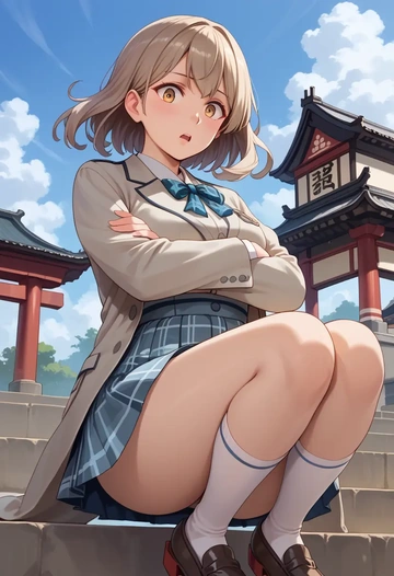 kantai_collection,ise_(kancolle),spring,student uniform,blazer  - AI generated anime art