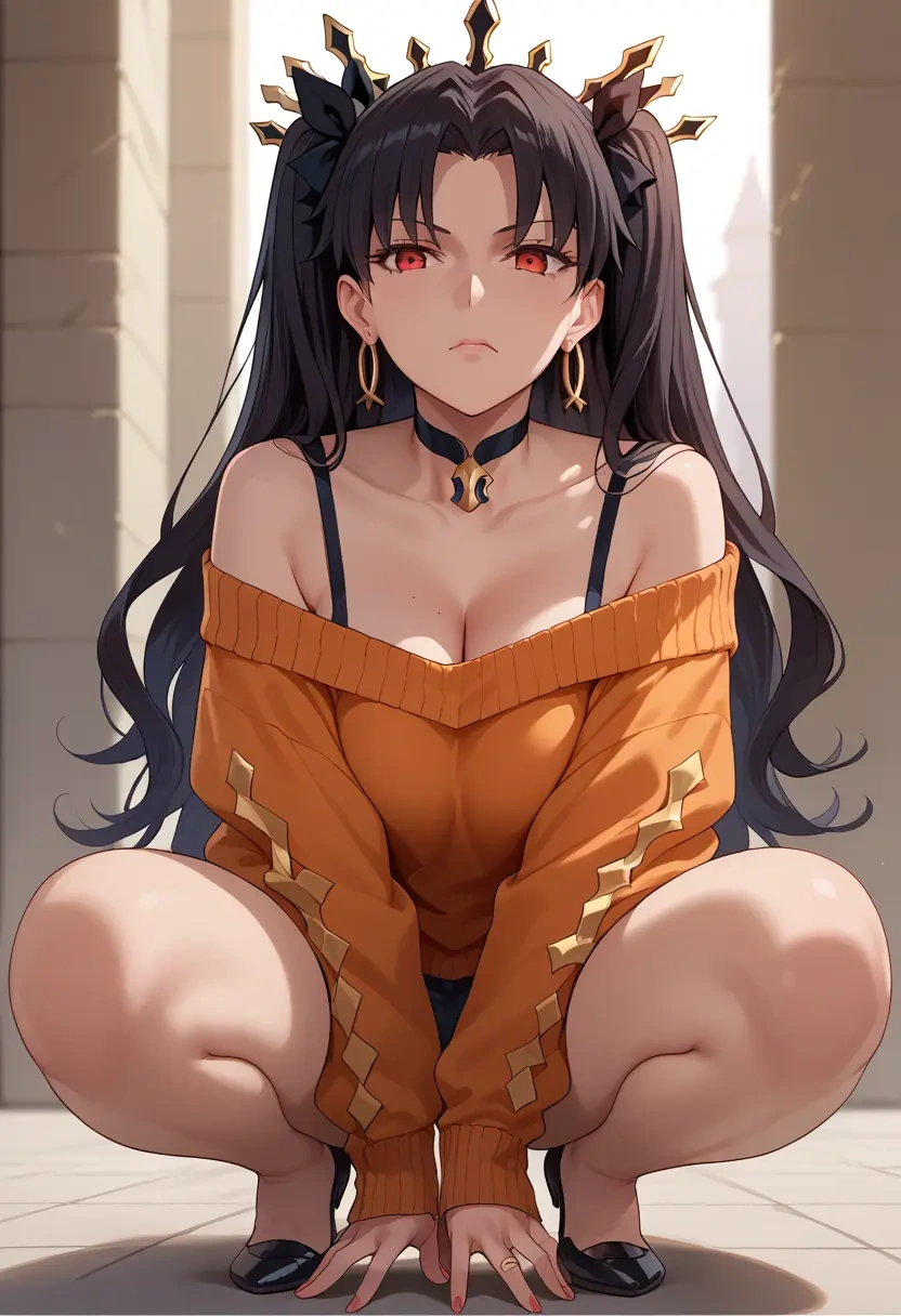 fate_(series),ishtar_(fate),orange,sweater,choker  - 