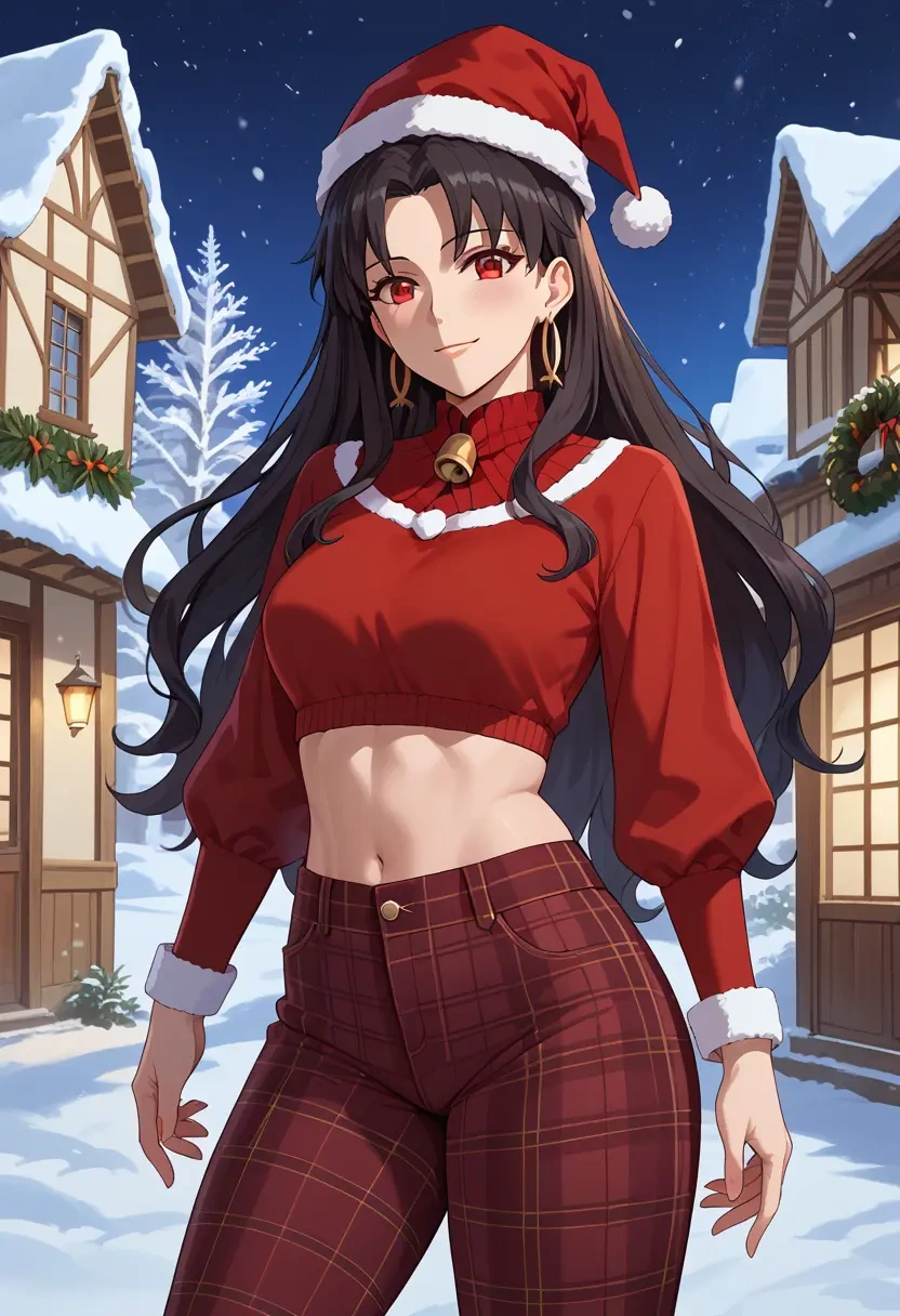 fate_(series),ishtar_(fate),Christmas,plaid trousers  - 