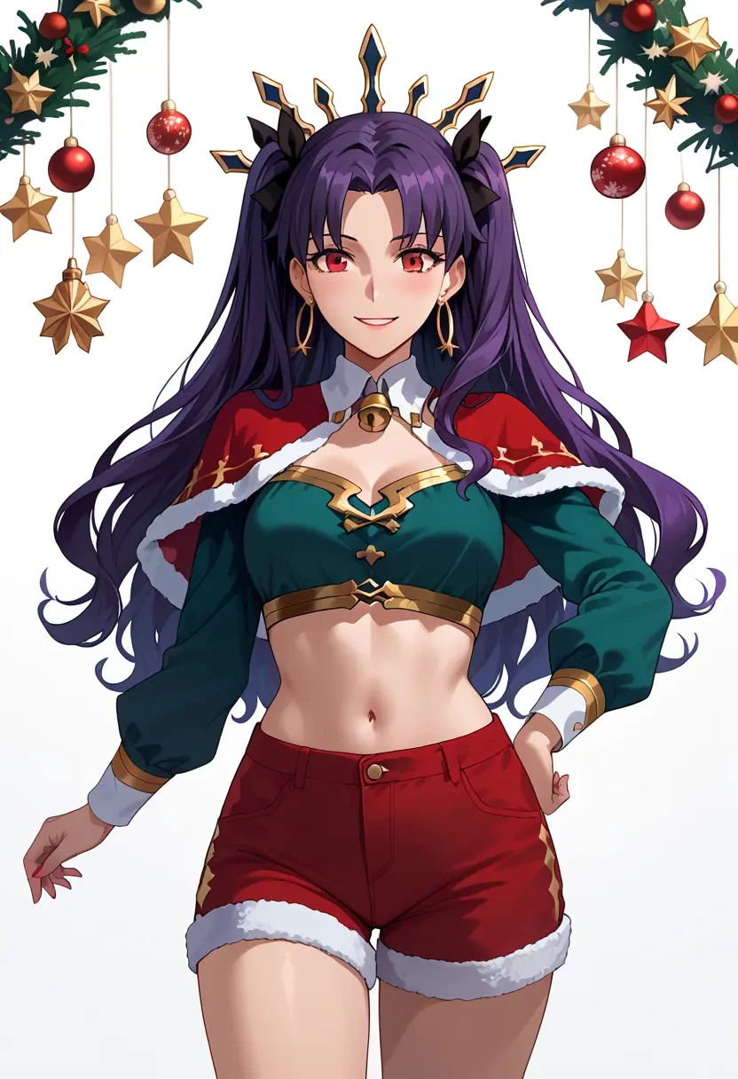 fate_(series),ishtar_(fate),Christmas,red velvet shorts  - 