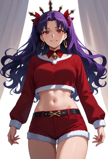 fate_(series),ishtar_(fate),Christmas,red velvet shorts  - AI generated anime art