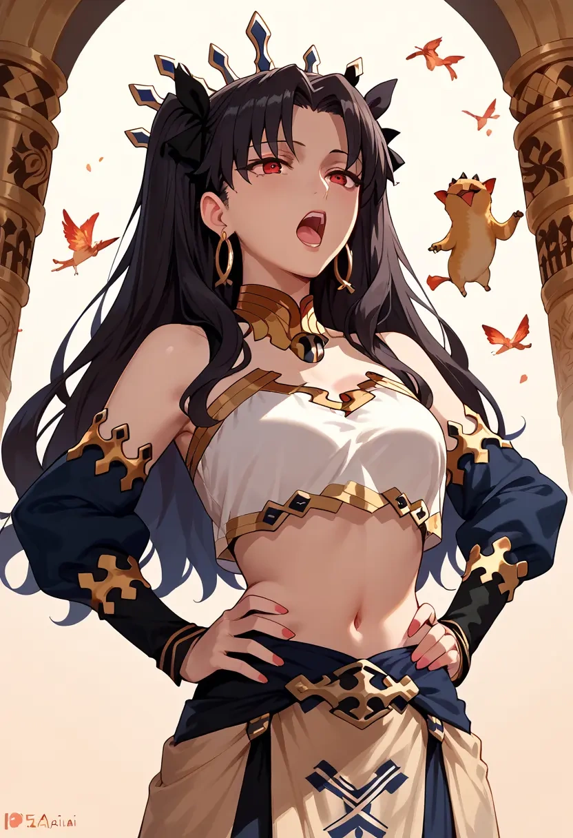 fate_(series),ishtar_(fate),crop top,athletic shorts  - 